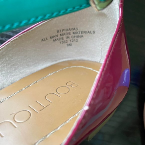 Boutique 9 T-Strap Flat Thong Sandals Teal/Blue/Pink Summer Spring Beach | Sz 9M - Picture 11 of 11